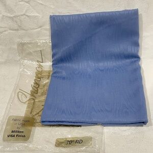 Blue 70" Round Tablecloth - Never Used, Vintage